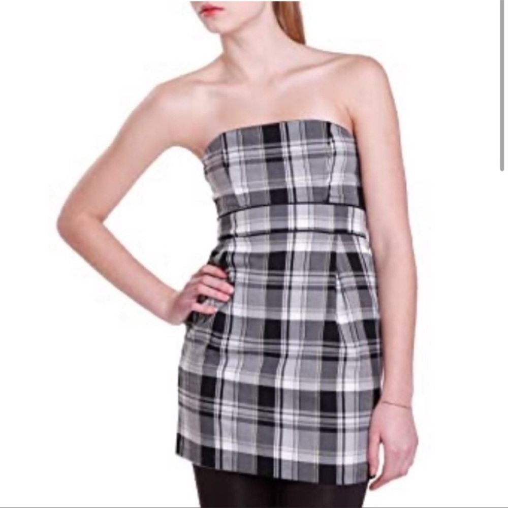 NEW! Guess Strapless plaid mini dress